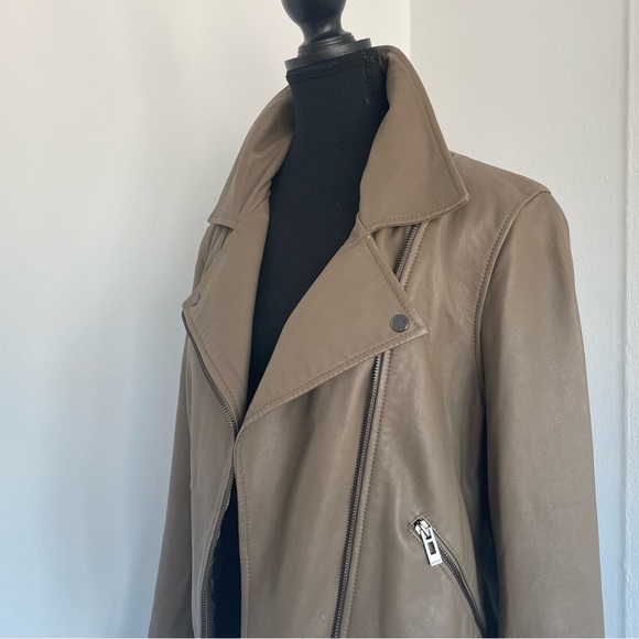 ESPRIT Faux Leather Moto Jacket - Warm Gray/Taupe/Tan - Picture 9 of 12